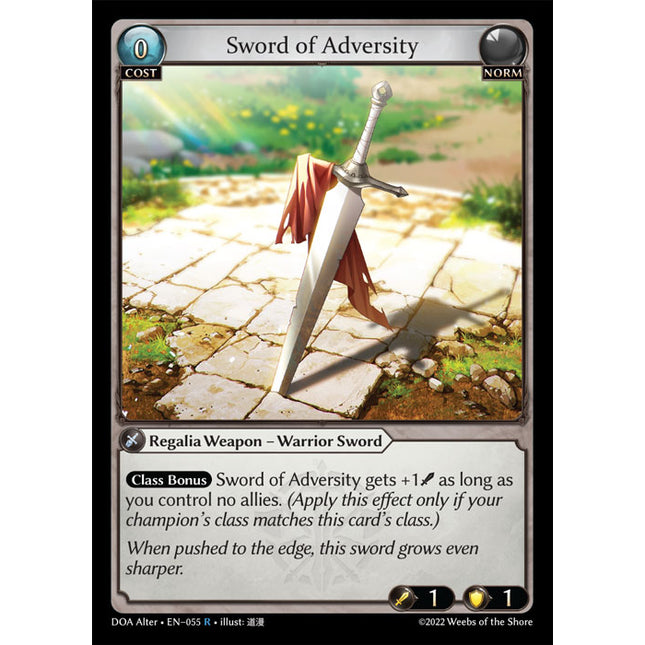 Sword of Adversity - DOA Alter EN-055 - x1 - Rare - Near Mint - Non-Foil - Grand Archive TCG