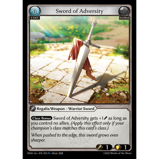 Sword of Adversity - DOA 1st EN-055 - Rare - Near Mint - Non-Foil - Grand Archive TCG