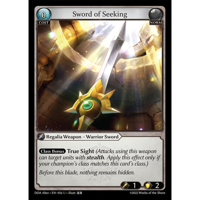 Sword of Seeking - DOA Alter EN-056 - x1 - Uncommon - Near Mint - Non-Foil - Grand Archive TCG