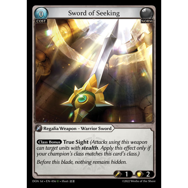 Sword of Seeking - DOA 1st EN-056 - Uncommon - Near Mint - Non-Foil - Grand Archive TCG