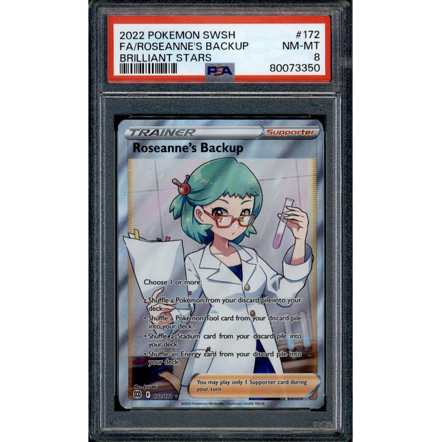 Roseanne's Backup - 172/172 - PSA 8 - Full Art - Brilliant Stars - Pokemon - 73350