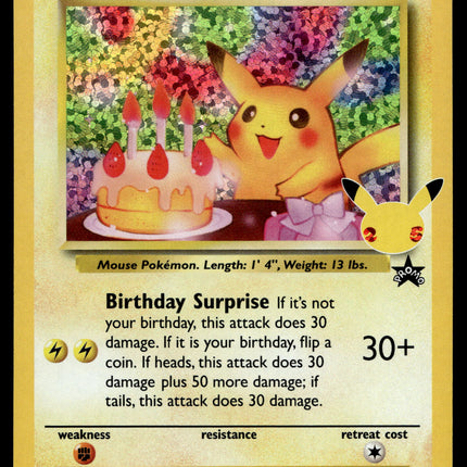 Birthday Pikachu - 24 - NM - Promo - Celebrations - Pokemon - A7-86