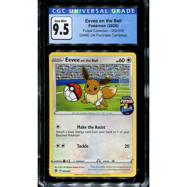Eevee on the Ball - 002/005 - CGC 9.5 - Futsal Collection - UK Game Promo - Pokemon -  15021