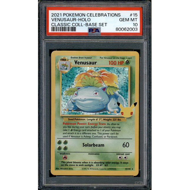 Venusaur - 15/102 - PSA 10 - Holo - Celebrations - Pokemon - 62003