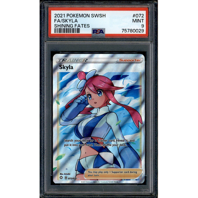 Skyla - 072/072 - PSA 9 - Full Art - Shining Fates - Pokemon - 80029