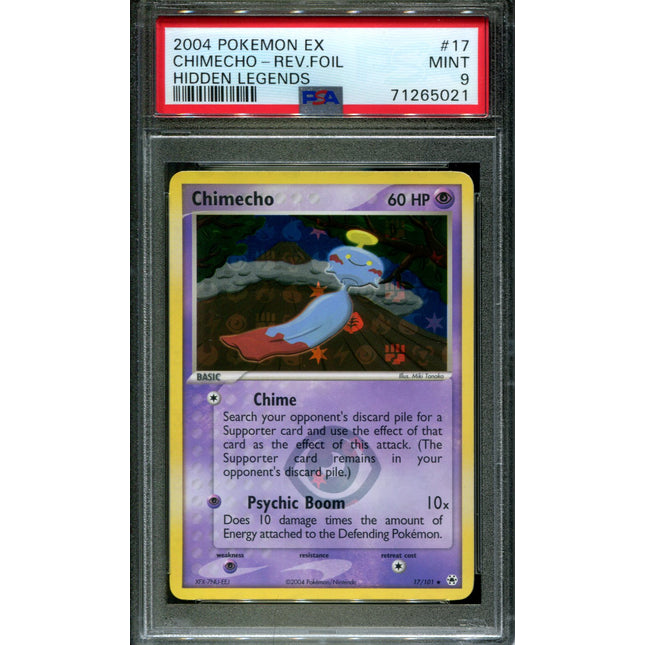 Chimecho - 17/101 - PSA 9 - Reverse Holo - Hidden Legends - Pokemon - 65021