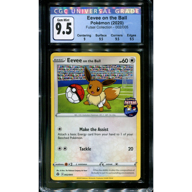 Eevee on the Ball - 002/005 - CGC 9.5 - Futsal Collection - Pokemon - 36810