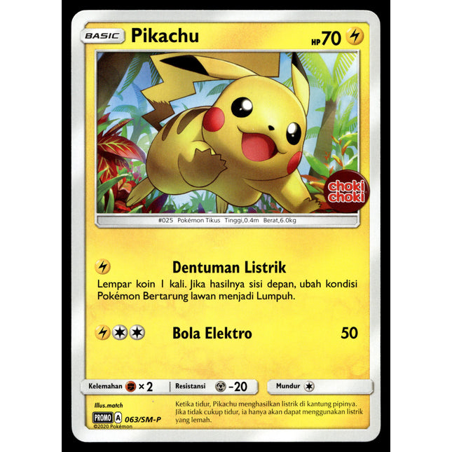 Pikachu - 063/SM-P - NM - Indonesian Choki Choki - Promo - Pokemon - B1-56