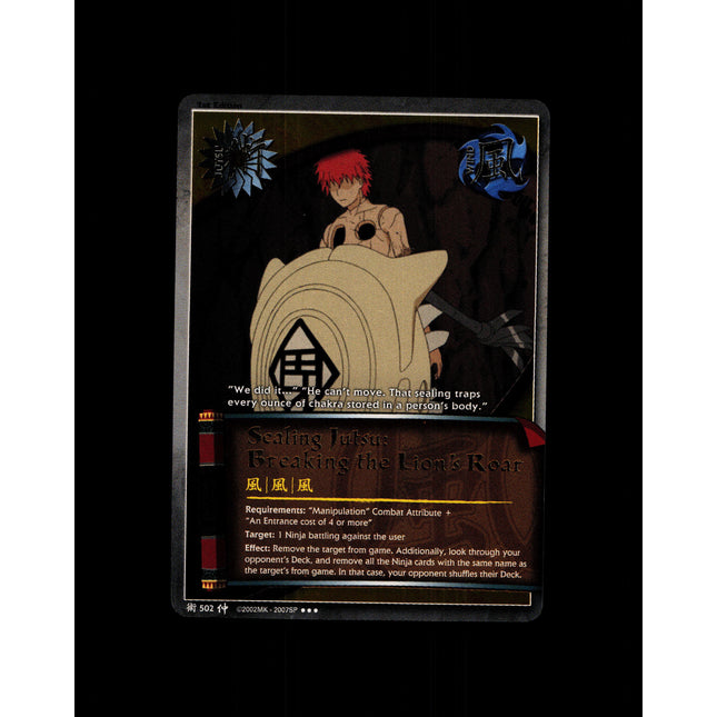 Sealing Jutsu: Breaking the Lion's Roar - 502 - NM - 1st Edition - Foil - Naruto CCG - D4-256