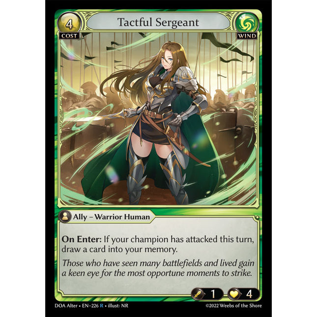 Tactful Sergeant - DOA Alter EN-226 - x1 - Rare - Near Mint - Non-Foil - Grand Archive TCG