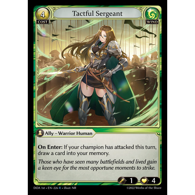 Tactful Sergeant - DOA 1st EN-226 - Rare - Near Mint - Non-Foil - Grand Archive TCG