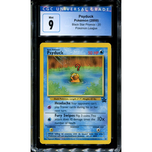 Psyduck - 20 - CGC 9 - Black Star Promos - League - Pokemon - 92023