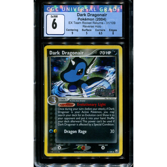 Dark Dragonair - 31/109 - CGC 6 - Reverse Holo - Team Rocket Returns - 36671