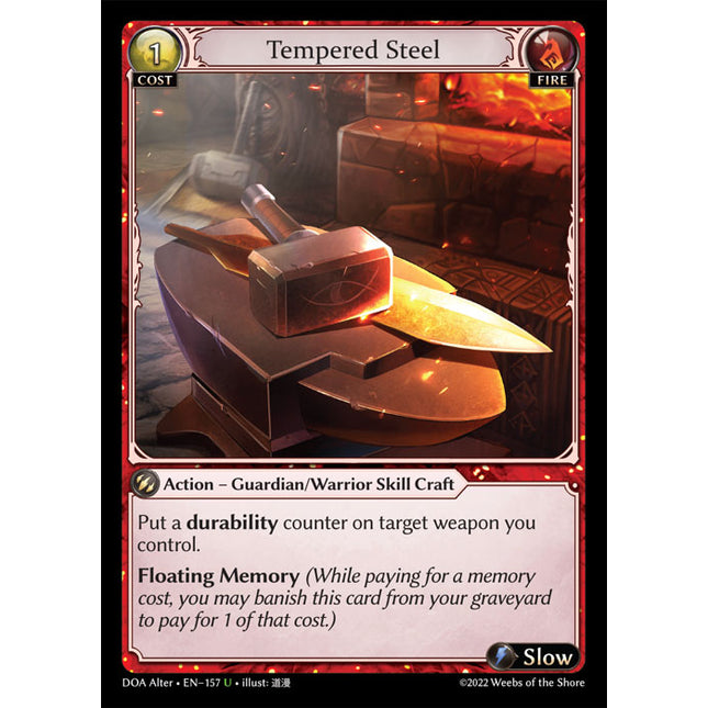 Tempered Steel - DOA Alter EN-157 - x1 - Uncommon - Near Mint - Non-Foil - Grand Archive TCG