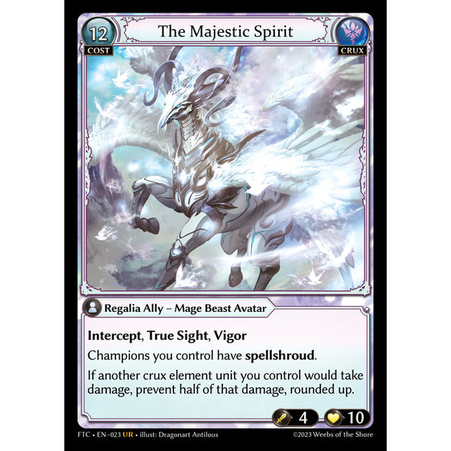 The Majestic Spirit - FTC EN-023 - x1 - UR - NM - Non-Foil - Grand Archive TCG
