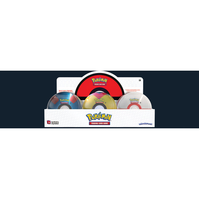 Pokeball Best of 2021 Tin Display - 6x Tins - Pokemon - New - Sealed