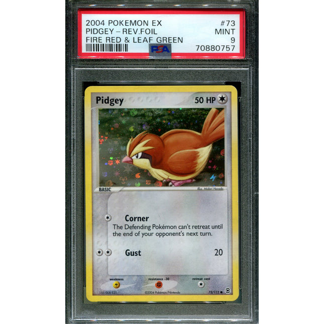 Pidgey - 73/112 - PSA 9 - Reverse Holo - FRLG - Pokemon - 80757