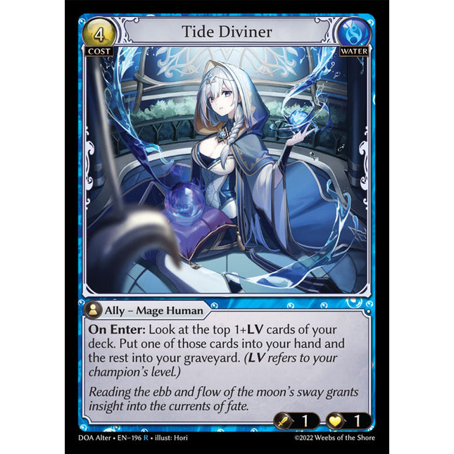Tide Diviner - DOA Alter EN-196 - x1 - Rare - Near Mint - Non-Foil - Grand Archive TCG