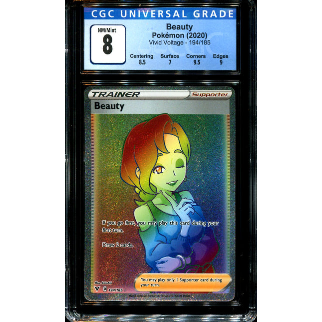 Beauty - 194/185 - CGC 8 - Hyper Rare - Vivid Voltage - Pokemon - 28287