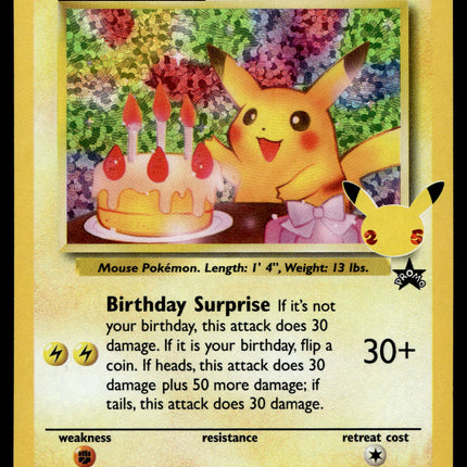 Birthday Pikachu - 24 - NM - Promo - Celebrations - Pokemon - A7-87