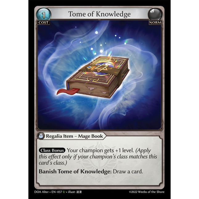 Tome of Knowledge - DOA Alter EN-057 - x1 - Uncommon - Near Mint - Non-Foil - Grand Archive TCG