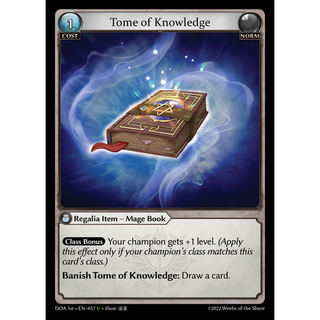 Tome of Knowledge - DOA 1st EN-057 - Uncommon - Near Mint - Foil - Grand Archive TCG