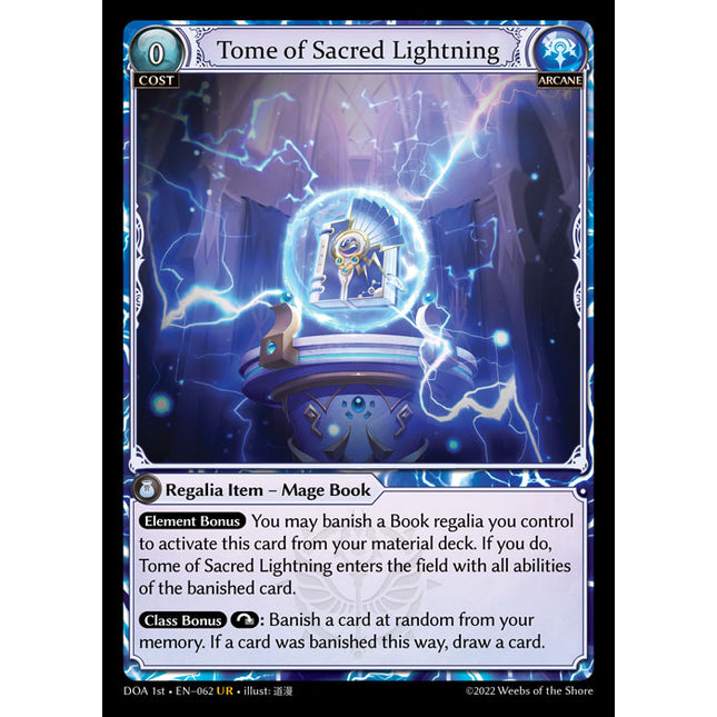 Tome of Sacred Lightning - DOA 1st EN-062 - Ultra Rare - Near Mint - Foil - Grand Archive TCG