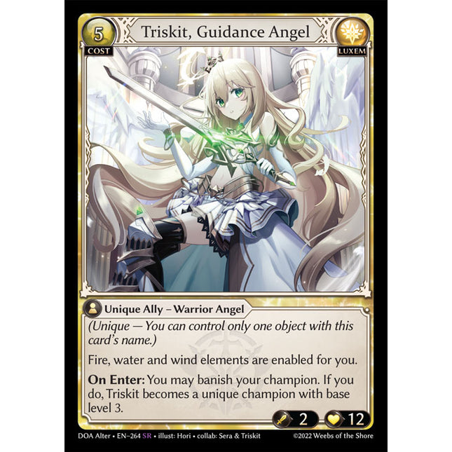 Triskit, Guidance Angel - DOA Alter EN-264 - x1 - Super Rare - Near Mint - Non-Foil - Grand Archive TCG