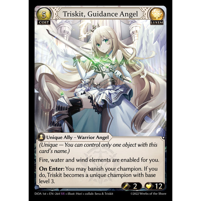 Triskit, Guidance Angel - DOA 1st EN-264 - Super Rare - Near Mint - Foil - Grand Archive TCG