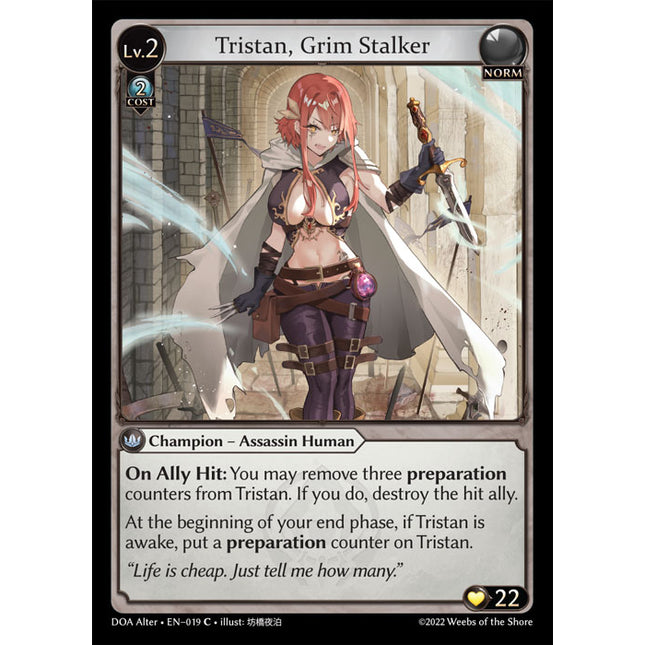 Tristan, Grim Stalker - DOA Alter EN-019 - x4 - Common - Near Mint - Non-Foil - Grand Archive TCG