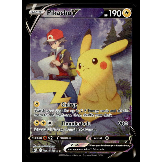 Pikachu V - TG16/TG30 - NM - Alt Art - Lost Origin - Pokemon - A9-127