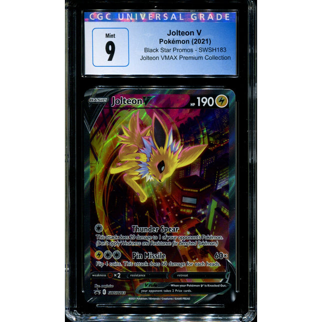 Jolteon V - SWSH183 - CGC 9 - Black Star Promos - Alternate Art - Pokemon - 92322