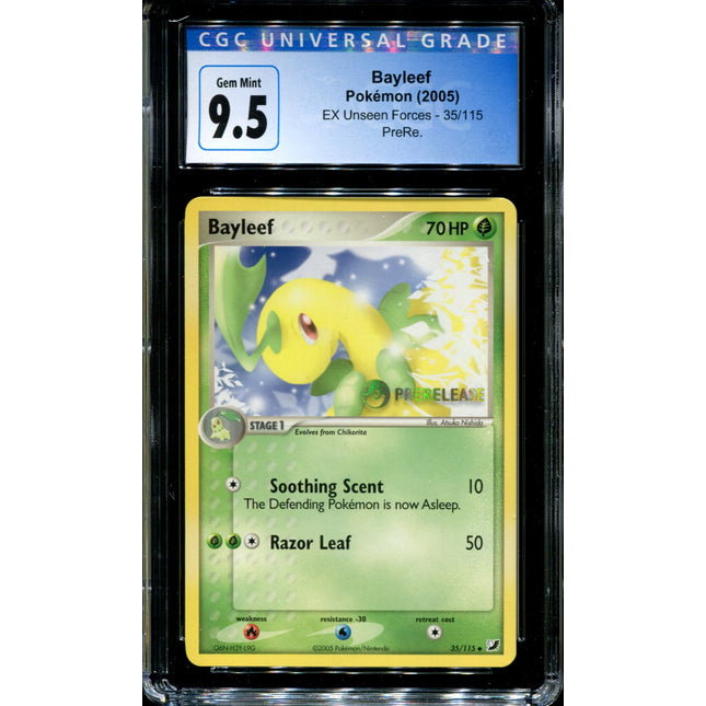 Bayleef - 35/115 - CGC 9.5 - EX Unseen Forces - Prerelease - Pokemon - 94017
