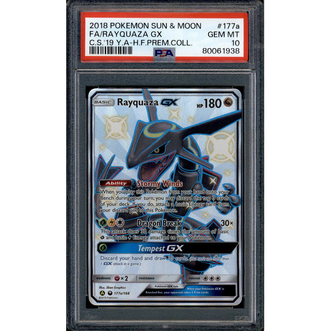 Rayquaza GX - 177a/168 - PSA 10 - Shiny GX - Hidden Fates - Pokemon - 61938