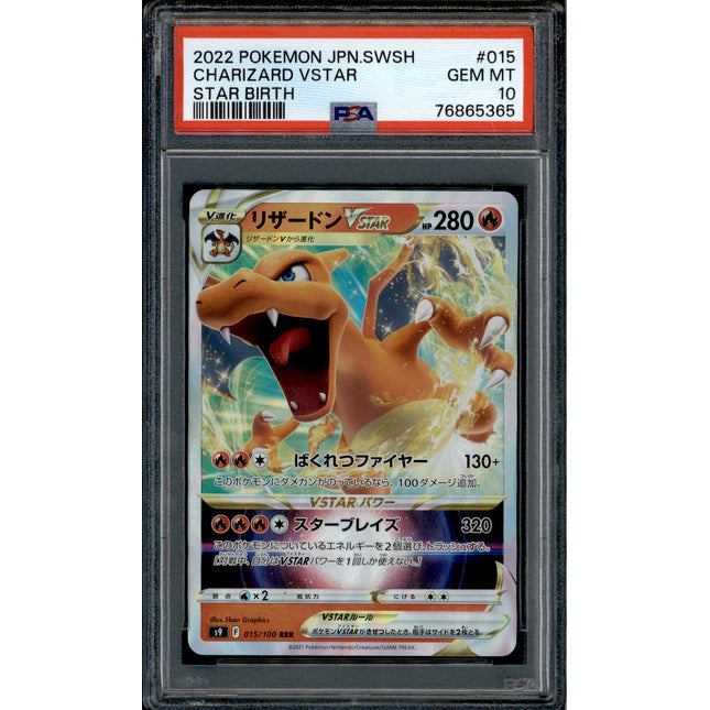 Charizard Vstar - 015/100 - PSA 10 - RRR - Star Birth - Pokemon - 65365