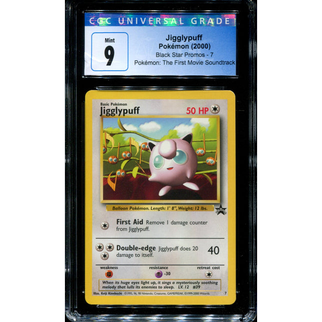 Jigglypuff - 7 - CGC 9 - Black Star Promo - First Movie Soundtrack - Pokemon - 54096
