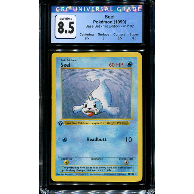Seel - 41/102 - CGC 8.5 - 1st Edition - Base Set - Pokemon - 38153