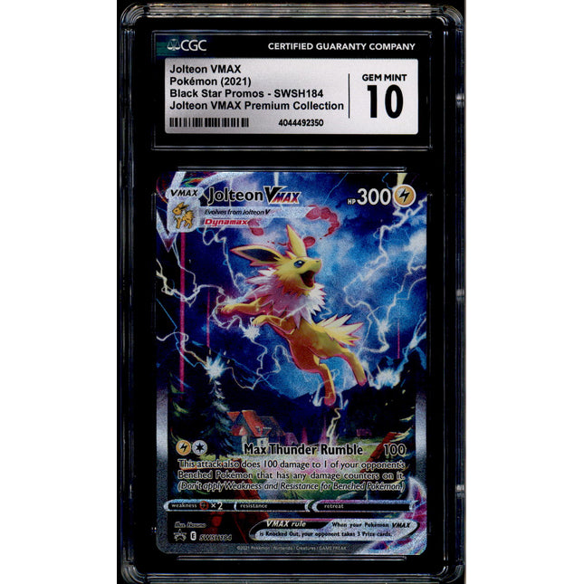 Jolteon Vmax - SWSH184 - CGC 10 - Alt Art - Promo - Pokemon - 92350