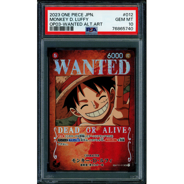 Monkey D. Luffy - ST01-012 - PSA 10 - Alt Art Japanese - OP03 - One Piece - 65740