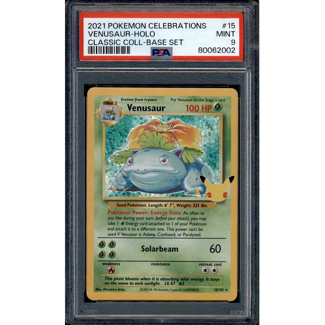 Venusaur - 15/102 - PSA 9 - Holo - Celebrations - Pokemon - 62002