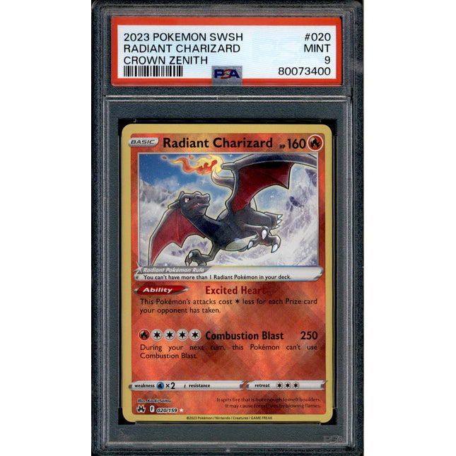 Radiant Charizard - 020/159 - PSA 9 - Holo - Crown Zenith - Pokemon - 73400