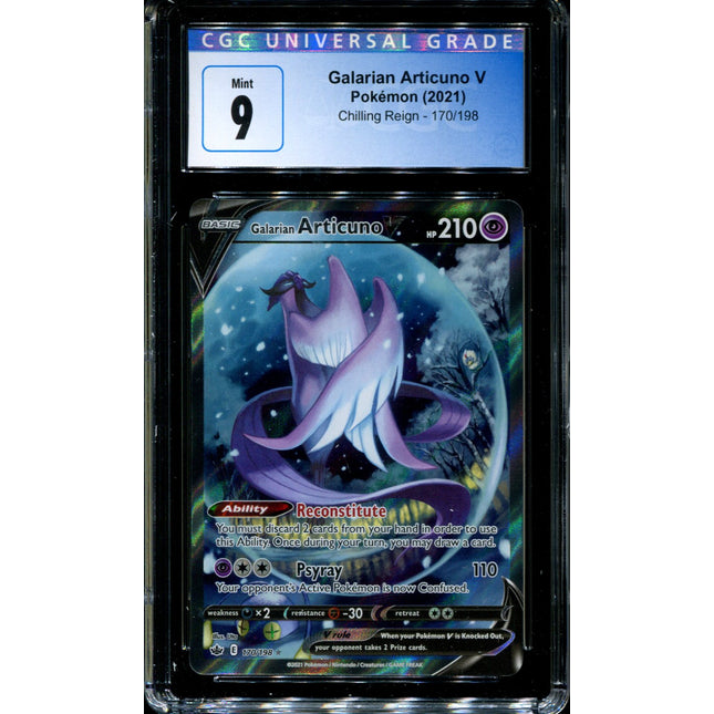 Galarian Articuno V - 170/198 - CGC 9 - Chilling Reign - Alternate Art - Pokemon - 91117