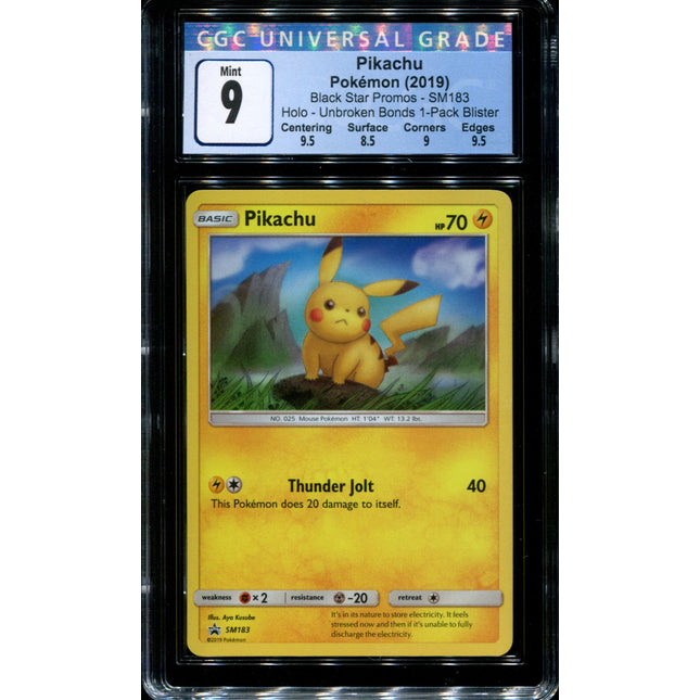 Pikachu - SM183 - CGC 9 - Holo - Unbroken Bonds - Black Star Promos - 36744