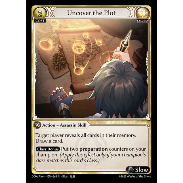 Uncover the Plot - DOA Alter EN-265 - x1 - Rare - Near Mint - Non-Foil - Grand Archive TCG
