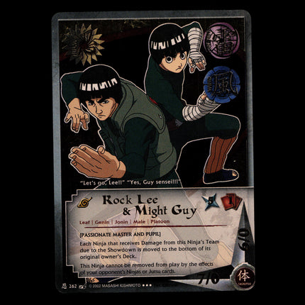 Rock Lee & Might Guy - 262 - NM - 1st Edition - Foil - Naruto CCG - D4-320