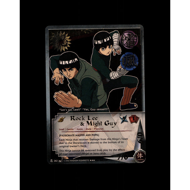 Rock Lee & Might Guy - 262 - NM - 1st Edition - Foil - Naruto CCG - D4-320