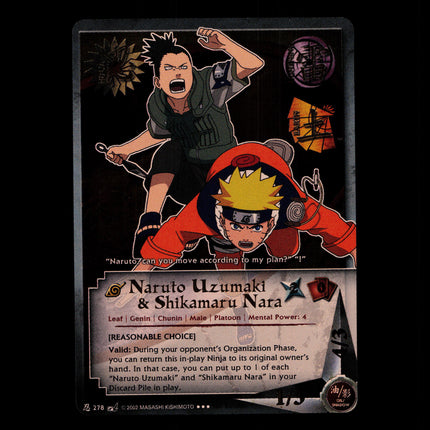 Naruto Uzumaki & Shikamaru Nara - 278 - NM - 1st Edition - Foil - Naruto CCG - D4-310