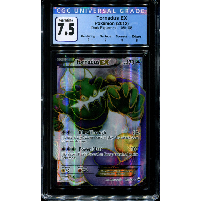 Tornadus EX - 108/108 - CGC 7.5 Near Mint+ - Dark Explorers - 02047