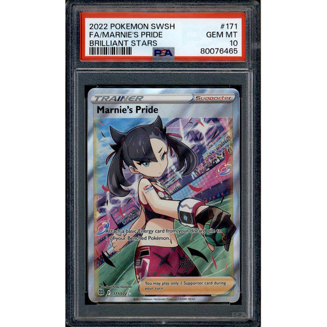 Marnie's Pride - 171/172 - PSA 10 - Full Art - Brilliant Stars - Pokemon - 76465