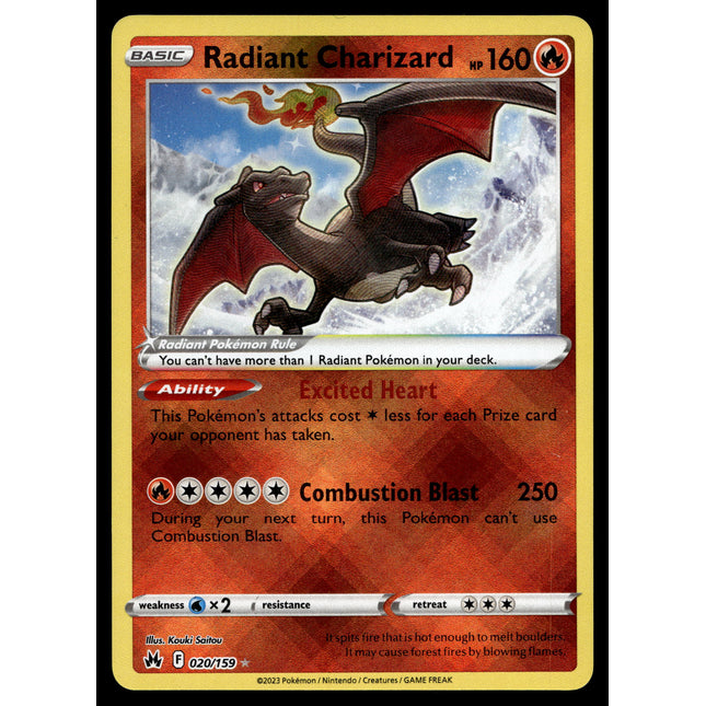 Radiant Charizard - 020/159 - NM - Ultra Rare - Crown Zenith - Pokemon - A7-58